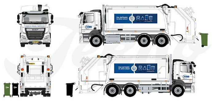 【予約】10-12月以降発売予定DAF CF huisvuilwagen トラック  TEKNO 1/50 建設機械 模型ミニカー  はたらく車重機