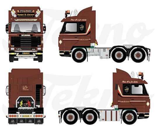 【予約】12月以降発売予定Nielsen, Kasper H Scania 3-serie Streamline 143 dubbellucht sleepasトラック トラクタ/TEKNO 1/50 建設機械 模型ミニカー  はたらく車 重機