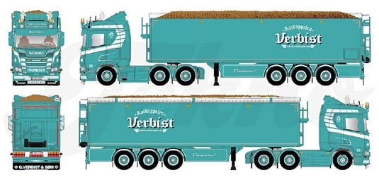 【予約】12月以降発売予定Verbist Scania Next Gen R650 Highline with potato-semitrailer with loadトラック /TEKNO 1/50 建設機械 模型ミニカー  はたらく車 重機