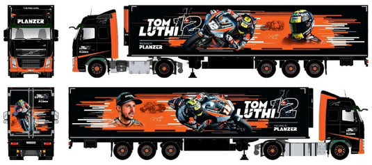 【予約】12月以降発売予定Planzer Tom Luthi Volvo FH03 Globetrotter met 3-assige koelopleggerトラック トレーラー/TEKNO 1/50 建設機械 模型ミニカー  はたらく車 重機