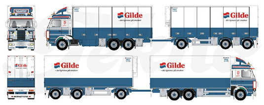 【予約】2021年4-6月以降発売予定Holm transport Scania 3-serie motorwagen met 3 assige schamelaanhangerトラック  /Tekno  建設機械模型 工事車両 1/50 ミニチュア