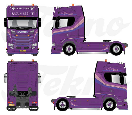 【予約】2021年2月以降発売予定Jarno van Leent Transport Scania Next Gen S650 Highline 4x2 トラック トラクタ/TEKNO 1/50 建設機械 模型ミニカー  はたらく車 重機