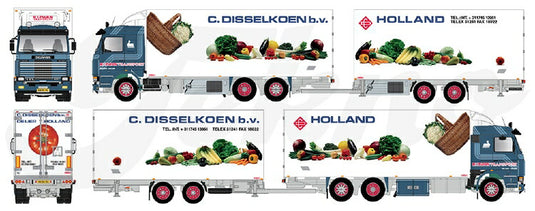 【予約】2021年4-6月以降発売予定Zwan Disselkoen Scania 3-serie Topline motorwagen met 2-assige wipkarトラック  /Tekno  建設機械模型 工事車両 1/50 ミニチュア