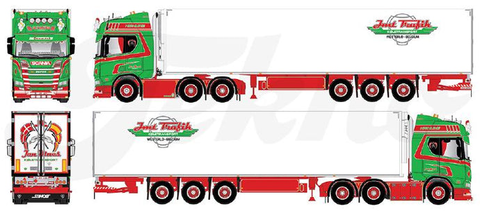 【予約】8-10月以降発売予定Mues, Jan Scania met koeloplegger  トラック/Tekno 建設機械模型 工事車両 1/50 ミニチュア
