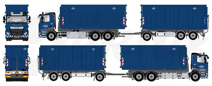 【予約】8-10月以降発売予定Renewi DAF CF410 dagcabine combinatie met haakarm afzet container  トラック/Tekno 建設機械模型 工事車両 1/50 ミニチュア
