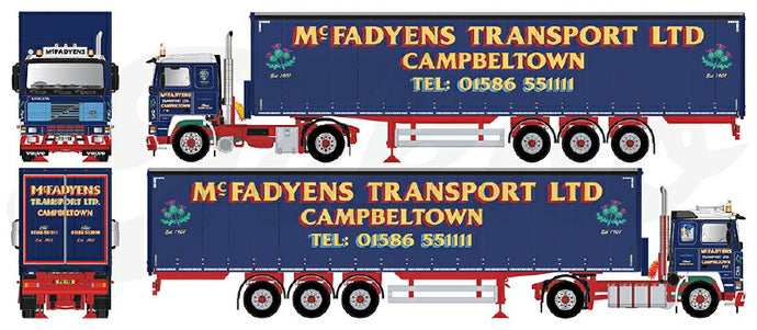 【予約】10-12月以降発売予定Mc Fadyens Volvo F12 met 3-assige schuifzeil oplegger verpakt in luxe Giftbox トラック /Tekno  建設機械模型 工事車両 1/50 ミニカー