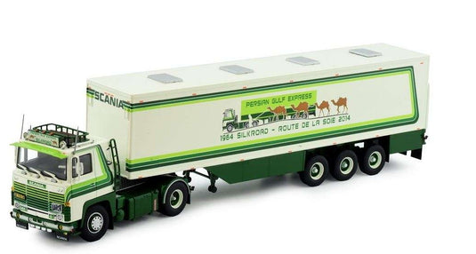 Daniel Morin Persian Gulf Express Scania 141 3 Axle box trailer 81660 トレーラー トラック /Tekno 1/50 建設機械模型 ミニチュア