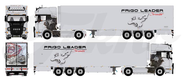 ギャラリービューアに画像をロードする, 【予約】4月以降発売予定Sarantos Scania R-serie Topline met 3-assige koeloplegger トラック /Tekno 建設機械模型 工事車両 1/50 ミニカー
