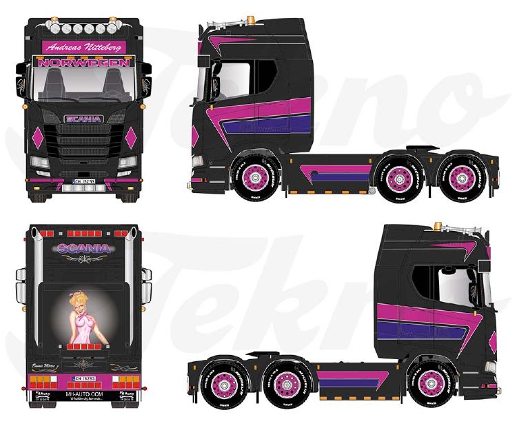 ギャラリービューアに画像をロードする, 【予約】4月以降発売予定Nitteberg Scania Next Gen S-serie Highline 6x2 トラック トラクタヘッド /Tekno 建設機械模型 工事車両 1/50 ミニカー
