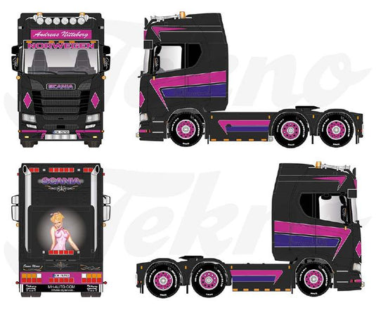 【予約】4月以降発売予定Nitteberg Scania Next Gen S-serie Highline 6x2 トラック トラクタヘッド /Tekno 建設機械模型 工事車両 1/50 ミニカー