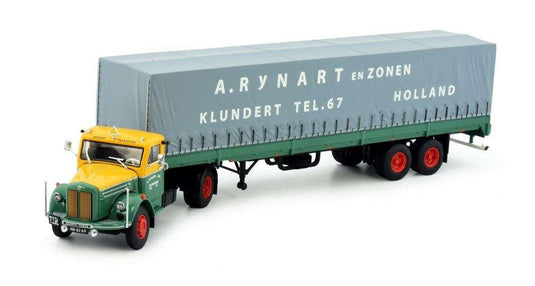 Rynart Scania L51 Tarpaulin Semitrailer 82168 トレーラー トラック /Tekno 1/50 建設機械模型 ミニチュア