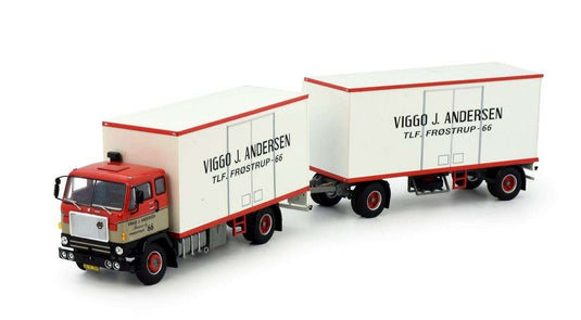 Viggo Andersen Volvo F88 Box Truck-Trailer 82193 トレーラー トラック /Tekno 1/50 建設機械模型