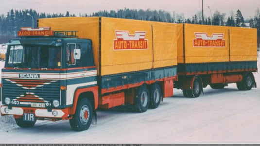 【予約】12月以降発売予定Karlsson - Autotransit Scania 140 motorwagen met huifaanhanger トラック/TEKNO 建設機械模型 工事車両 1/50