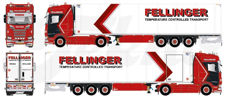 ギャラリービューアに画像をロードする, 【予約】4月以降発売予定Fellinger Scania Next Gen S-serie Highline met 3-assige koeloplegger トラック /Tekno 建設機械模型 工事車両 1/50 ミニカー
