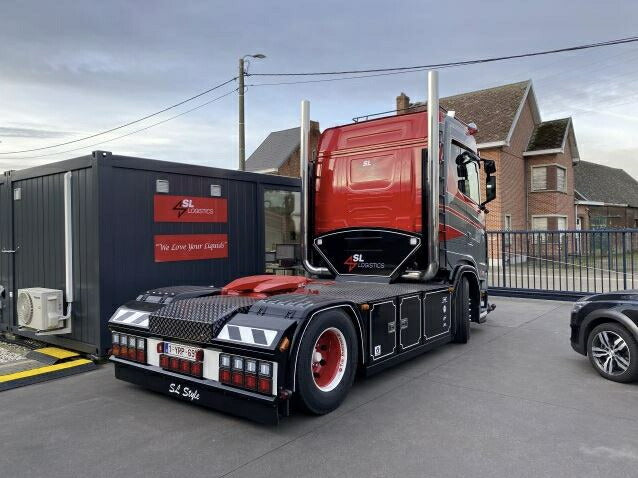 ギャラリービューアに画像をロードする, 【予約】4月以降発売予定SL Logistics Scania Next Gen S-serie met (kort) vloeistof container chassis トラック /Tekno 建設機械模型 工事車両 1/50 ミニカー
