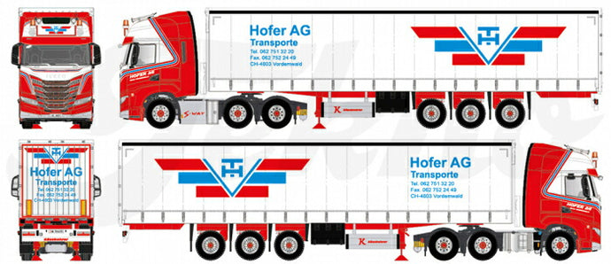 【予約】2023年発売予定Iveco S-Way met schuifzeilenoplegger トラック/建設機械模型 工事車両 TEKNO 1/50 ミニチュア