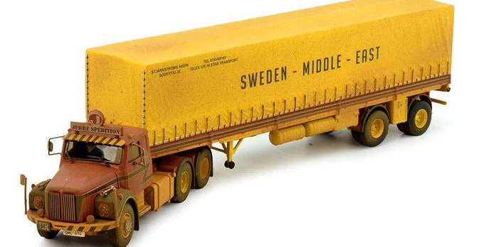 Stjarnstroms Scania Vabis platform trailer dirty 82739 トレーラー トラック /Tekno 1/50 建設機械模型 ミニチュア