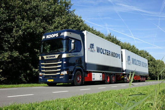 【予約】2022年発売予定Koops, Wolter Scania Next Gen S-serie Highline Motorwagen met dolly en 3-assige koeloplegger トラック/TEKNO建設機械模型 工事車両 1/50 ミニカー