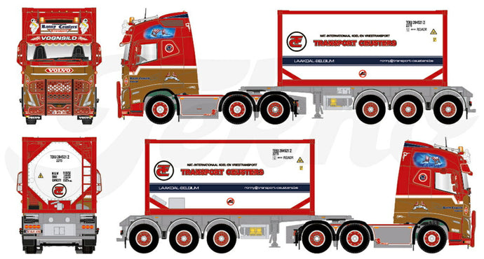 【予紁E€�E2月以降発売予定Volvo FH05 6x2 Globetrotter XL met 20ft. Iso tankcontainerトラチE‚¯/TEKNO  1/50 ミニチュア 建設機械模垁E工事車両
