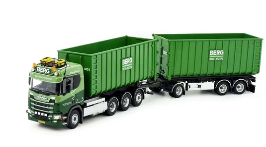 Berg Scania Next Gen R530-V8 Hooklift Container Truck-Trailer 84912 トレーラー トラック /Tekno 1/50 建設機械模型