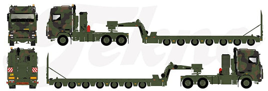 【予約】2024年発売予定Tropco Pantser 2.0DAF Tropco pantser 6x4 met 7-assige diepladerトレーラー トラック/Tekno 1/50 建設機械模型　ミニチュア