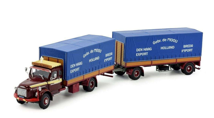 Gebr. de Mooij Volvo N88 4x2 Tarpaulin Truck-Trailer 84984 トレーラー トラック /Tekno 1/50 建設機械模型
