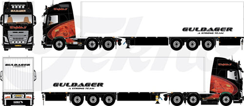 【予約】6-8月以降発売予定Guldager - Dolphin 2Volvo FH04 Globetrotter XL 6x2 トラック/TEKNO 1/50 模型 建設機械ミニチュア