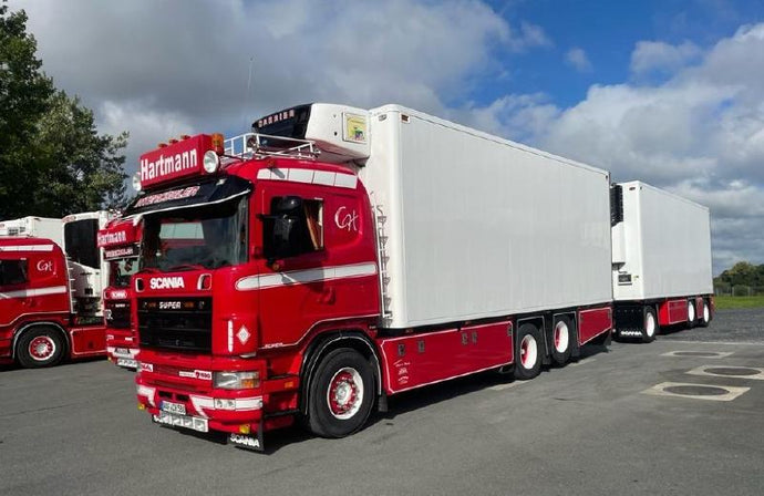 Hartmann Scania 4 Serie 冷凍トラックトレーラー / TEKNO 1/50 建設機械模型 工事車両