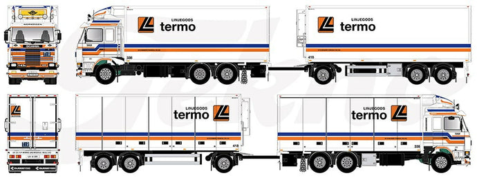 【予約】2024年発売予定LinjegodsScania 143-420 motorwagen met 3-assige aanhanger トラック/Tekno 1/50 建設機械模型　ミニチュア