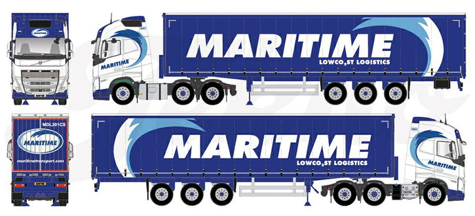 【予約】2024年発売予定Maritime Volvo FH05 globetrotter XL 6x2 met schuifzeilentrailer トラック トラクタ /TEKNO  1/50 建設機械模型