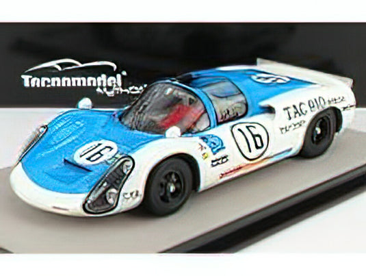 PORSCHE - 910 1991cc TEAM TAKI RACING N 16 WINNER CLASS JAPAN GP 1969 H.HASEGAWA - H.KAZATO - LIGHT BLUE WHITE /Tecnomodel 1/18ミニカー