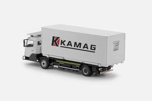 ギャラリービューアに画像をロードする, 【予約】KAMAG Wiesel ホワイト コンテナ　トラック /TONKINトンキンレプリカ 建設機械模型 工事車両 1/50 ミニチュア
