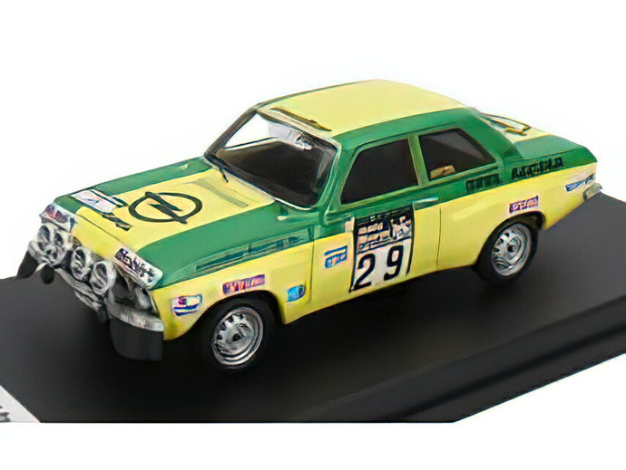 OPEL - ASCONA 1.9 SR (night version) N 29 8tH RALLY RAC LOMBARD 1973 LARS CARLSSON - PETER PETERSEN - GREEN YELLOW /Trofeu 1/43 ミニカー