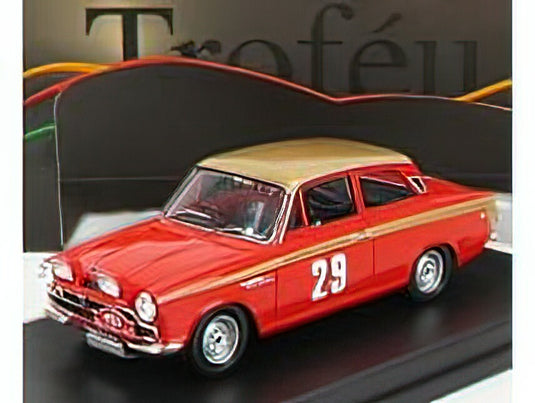 FORD ENGLAND - LOTUS CORTINA N 29 RALLY MONTECARLO 1966 B.LJUNGFELDT - B.REHNFELDT - RED GOLD /Trofeu 1/43 ミニカー