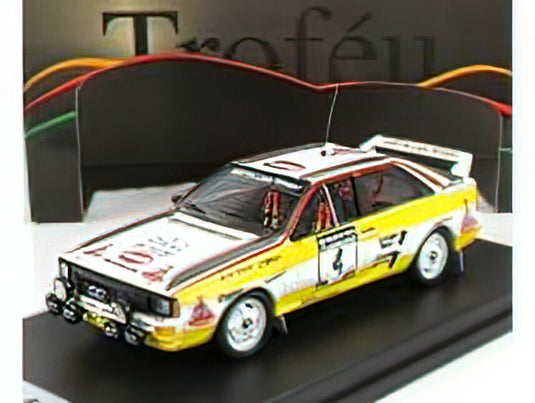 AUDIアウディ QUATTRO TEAM HB AUDI N 4 RALLY NEW ZEALAND 1984 H.MIKKOLA - A.HERTZ - WHITE YELLOW BROWN /Trofeu 1/43 ミニカー