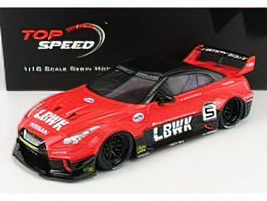 NISSAN - SKY LINEGT-RR (R35) N 5 LBWK LIBERTY WALK 2016 - RED BLACK /TOPSPEED  1/18 ミニカー