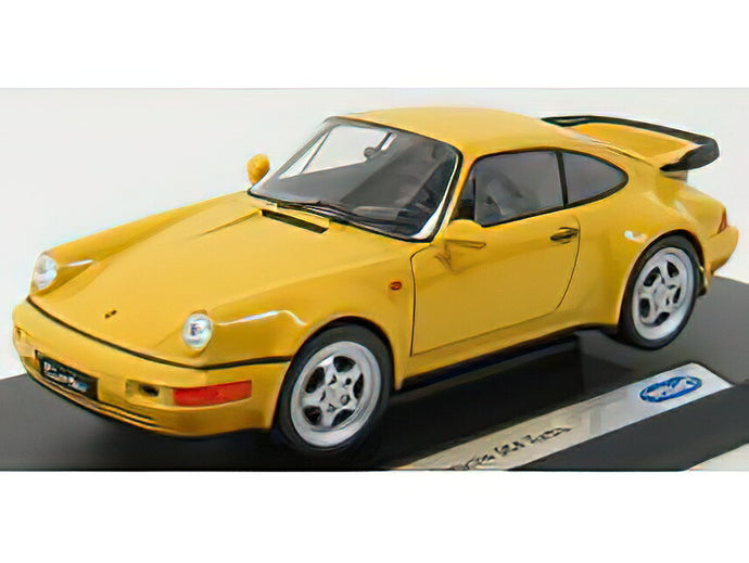 PORSCHE  911 964 TURBO 1990 - YELLOW /WELLY 1/18ミニカー