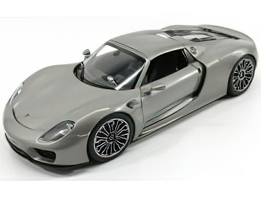 PORSCHE  918 SPIDER HARD-TOP CLOSED 2015 - GREY MET /WELLY 1/18ミニカー