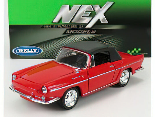 【予約】RENAULT CARAVELLE カブリオレ ソフトトップ 1959 レッド/ブラック/ WELLY 1/24 ミニカー
