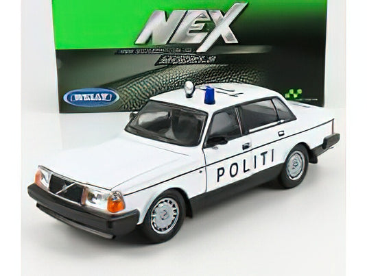 VOLVO - 240 GL POLITI DENMARK POLICE 1986 - WHITE /WELLY 1/24ミニカー