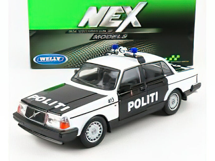 【予約】VOLVO 240 GL POLITI ノルウェー警察 1986 ブラック/ホワイト/ WELLY 1/24 ミニカー