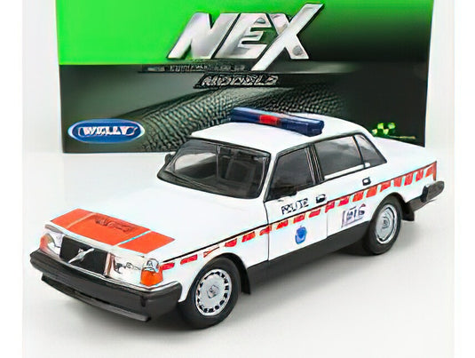 VOLVO - 240 GL POLITIE DUTCH POLICE 1986 - WHITE ORANGE /WELLY 1/24ミニカー