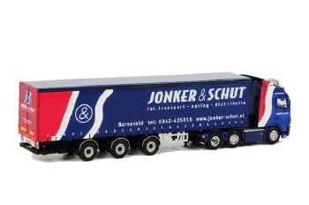 ギャラリービューアに画像をロードする, Jonker &amp; Schut VOLVOボルボ FH2 Globetrotter カーテンサイダー トレーラー  3軸 /WSIダブリューエスアイ 1/50 　 9534
