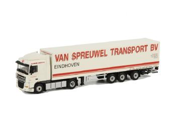 ギャラリービューアに画像をロードする, van Spreuwel Transport DAF XF 105 Space Cab Box トレーラー 3軸 /WSIダブリューエスアイ 1/50 　 10053
