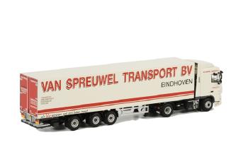 ギャラリービューアに画像をロードする, van Spreuwel Transport DAF XF 105 Space Cab Box トレーラー 3軸 /WSIダブリューエスアイ 1/50 　 10053
