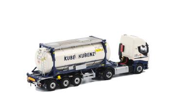 ギャラリービューアに画像をロードする, Kube &amp; Kubenz IVECO Stralis タンカートレーラー コンテナ  3軸 /WSIダブリューエスアイ 1/50 　 9987
