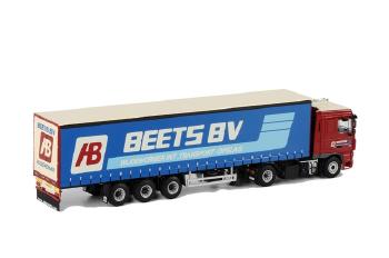 ギャラリービューアに画像をロードする, Beets DAF XF 105 Space Cab カーテンサイダー トレーラー  3軸 /WSIダブリューエスアイ 1/50 　 9904
