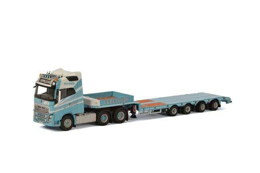 Cepelludo Volvo FH4 Globetrotter Semi Lowloader 4 axle  /WSI  1/50 ミニチュア 建設機械模垁E工事車両