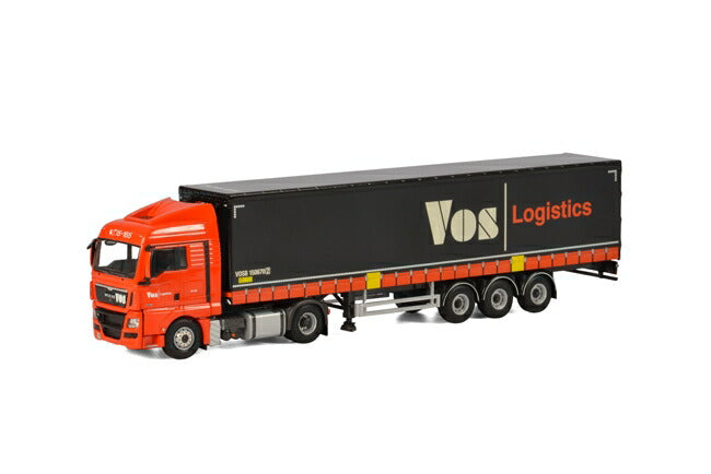 Vos Logistics MAN TGX XLX カーテンサイダートレーラー 3軸 トラック /WSI  建設機械模型 工事車両 1/50 ミニチュア