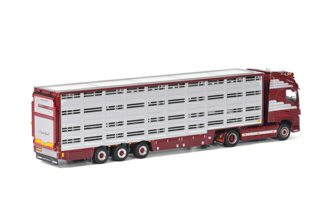【予約】4-6月以降発売予定Vaex Volvoボルボ FH4 Globetrotter XL Live Stock Trailer 3軸 トラック /WSI  建設機械模型 工事車両 1/50 ミニチュア